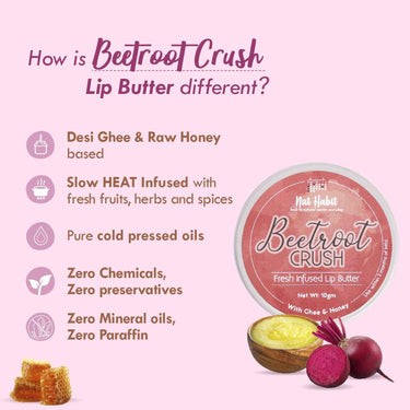 Nat Habit Lip Balm Fresh Beetroot Crush 10gm Lip Butter For Natural Pink Lips and Nat Habit Ubtan Face Wash, Fresh Daily Tikta For Men & Women 100g
